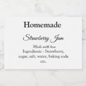 愛を込めて手作りのイチゴジャム - ここにテキストを追加 フードラベル (シングルラベル)