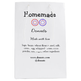 愛を込めて手作りのドーナツ - テキストを追加 - ウェブサイト ミディアムペーパーバッグ