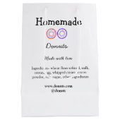 愛を込めて手作りのドーナツ - テキストを追加 - ウェブサイト ミディアムペーパーバッグ (裏面)