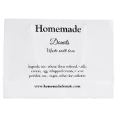 愛を込めて手作りのドーナツ - 詳しくはウェブサイトへ ラージペーパーバッグ (裏面)