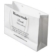 愛を込めて手作りのドーナツ - 詳しくはウェブサイトへ ラージペーパーバッグ (正面アングル)