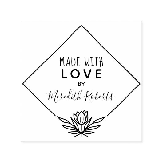 愛を込めて手作り蓮の花フレーム セルフインキングスタンプ (デザイン)