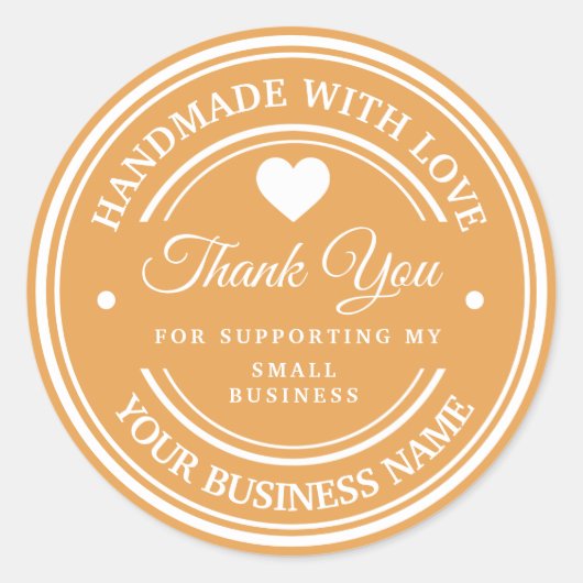 愛を込めて手作り | ありがとう クラシック丸ステッカー ラウンドシール (正面)
