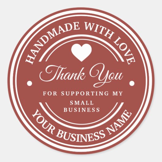 愛を込めて手作り | ありがとう クラシック ラウンド スティック ラウンドシール (正面)