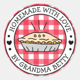 愛を込めて手作り、アップルパイのギフトラベル ラウンドシール