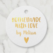 愛を込めて手作り ゴールドホイル ギフトタグ (正面)