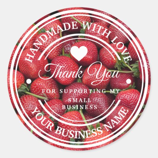 愛を込めて手作り | ストロベリー ラベル ありがとう (正面)