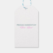 愛を込めて手作り - ハート型の糸と蝶 ギフトタグ (裏面)