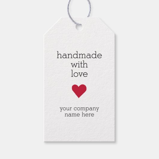 愛を込めて手作り ハート ギフトタグ (正面)