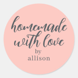 愛を込めて手作り ピンクの特別な贈り物 ラウンドシール