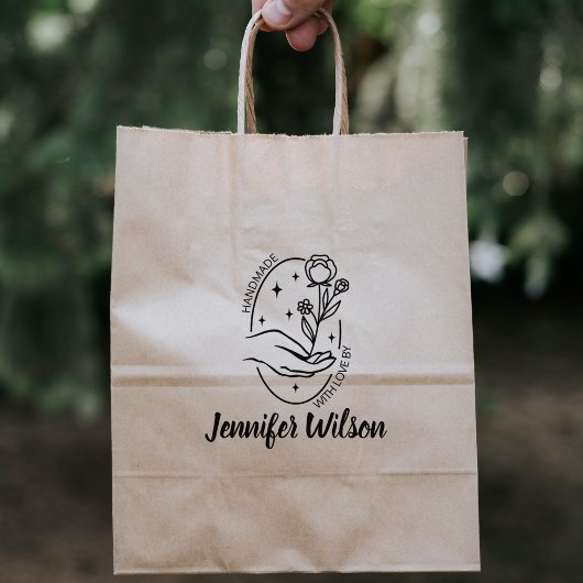 愛を込めて手作り、モダンな手描きのワイルドフラワー ラバースタンプ