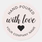 愛を込めて手吹きで作られたキャンドル ラウンドシール (正面)