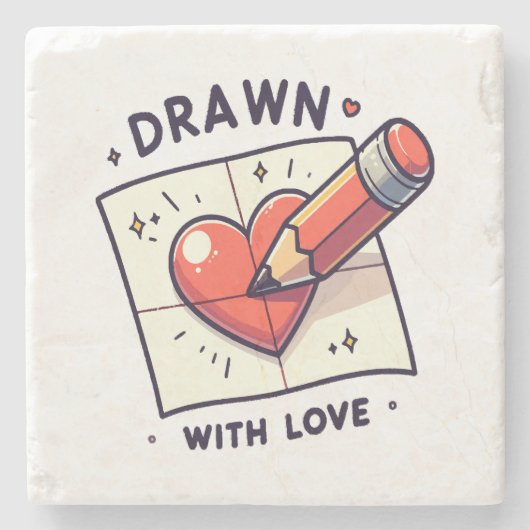 愛を込めて描く ストーンコースター (正面)