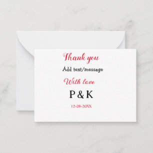 愛を込めて新婦新郎の名前を手書きでサンクス ノートカード