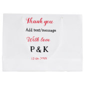 愛を込めて新婦新郎の名前を手書きでサンクス ラージペーパーバッグ (裏面)