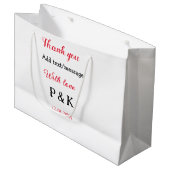 愛を込めて新婦新郎の名前を手書きでサンクス ラージペーパーバッグ (正面アングル)