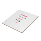 愛を込めて新婦新郎の名前を手紙に添えてありがとう タイル (側面)