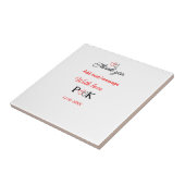 愛を込めて新婦新郎の名前を手紙に添えてありがとう タイル (側面)