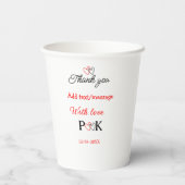 愛を込めて新婦新郎の名前を手紙に添えてありがとう 紙コップ (裏面)