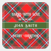 愛を込めて焼いたクリスマスコokies スクエアシール (正面)