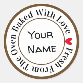 愛を込めて焼きたて オーブンからのフレッシュなブラックチョコ ラウンドシール