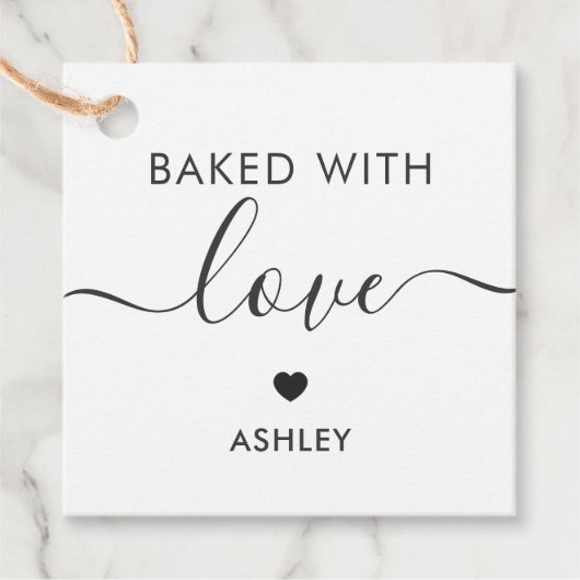 愛を込めて焼きましたタグ, 手作りのギフタグ, クラフト紙 フェイバータグ (正面)