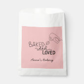愛を込めて焼きました ピンクの手書き フェイバーバッグ (正面)