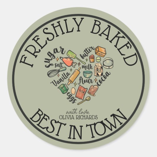 愛を込めて焼きました ラウンドシール (正面)