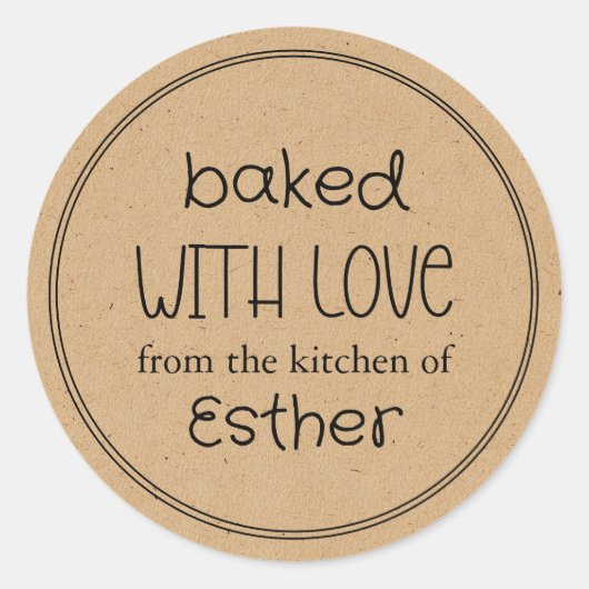 愛を込めて焼きました ラウンドシール (正面)