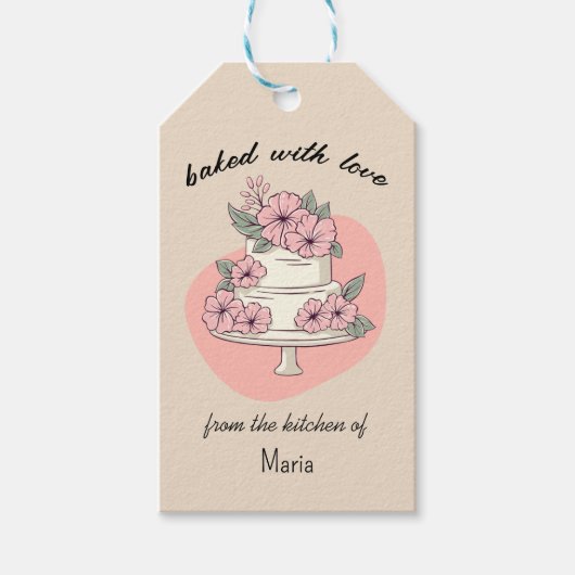 愛を込めて焼きました Sweet Cake ギフトタグ (正面)