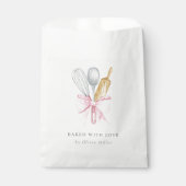 愛を込めて焼き上げたエレガントなピンクのボウ パーソナライズド フェイバーバッグ (正面)