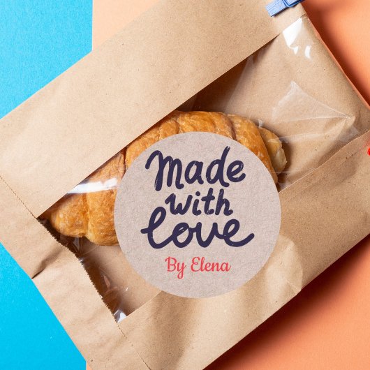 愛を込めて焼き上げたクラフトペーパー ラウンドシール