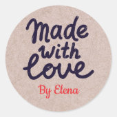 愛を込めて焼き上げたクラフトペーパー ラウンドシール (正面)