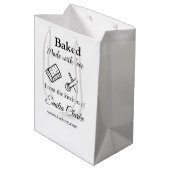 愛を込めて焼き上げたパン屋のビジネス名を追加 テクスチャ L ミディアムペーパーバッグ (裏面アングル)