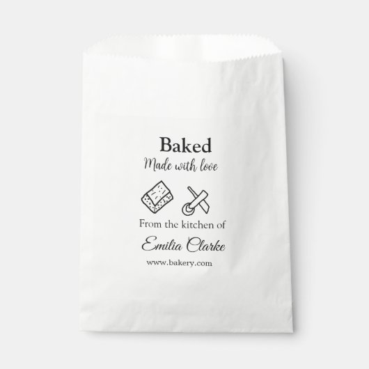 愛を込めて焼き上げたパン屋の名前を追加 テクスチャ L フェイバーバッグ (正面)