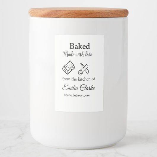 愛を込めて焼き上げたパン屋の名前を追加 テクスチャ L フードラベル (正面)