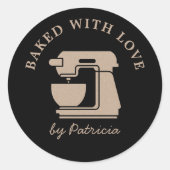 愛を込めて焼き上げたブラックとクラフトベージュのカスタム仕様 ラウンドシール (正面)