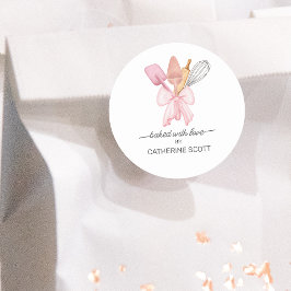 愛を込めて焼き上げた水彩画のパーソナライズされたもの ラウンドシール