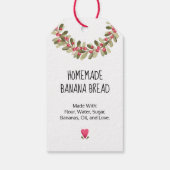 愛を込めて焼き上げた ホリデーグリーンの水彩画 ギフトタグ (裏面)