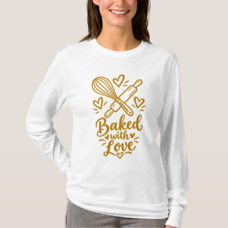 愛を込めて焼く キュートなバクキング好きへのギフト Tシャツ