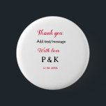 愛を込めて   カップル名の手紙をありがとう   日付 缶バッジ<br><div class="desc">デザイン</div>