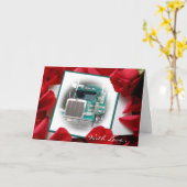 愛を込めて…トラックを積み上げてグリーティングカード カード (黄色い花)