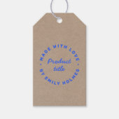 愛を込めて | ラスティック クラフト ブルー スタイリッシュ レトロ ギフトタグ (正面)