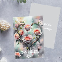 愛を込めて ロマンティックなピンクのバラのハート