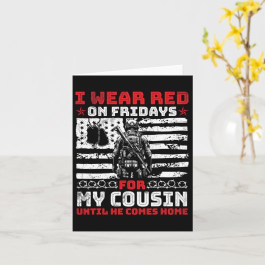 愛を込めて、僕は金曜に赤を着る。従兄弟のために、彼が戻ってくるまで カード (黄色い花)