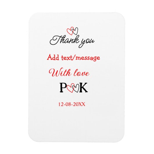 愛を込めて 新婚夫婦の名前 手紙 サンクス デート マグネット (縦)