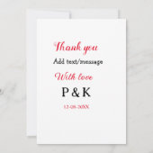 愛を込めて 新婚夫婦の名前 手紙 サンクス デート 招待状 (裏面)