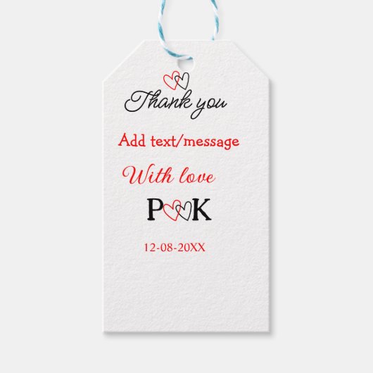 愛を込めて 新婦名 新郎名 ありがとう ギフトタグ (正面)