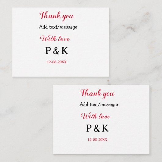 愛を込めて 新婦名 新郎名 ありがとう ノートカード (正面/裏面)