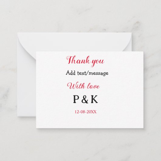 愛を込めて 新婦名 新郎名 ありがとう ノートカード (裏面)